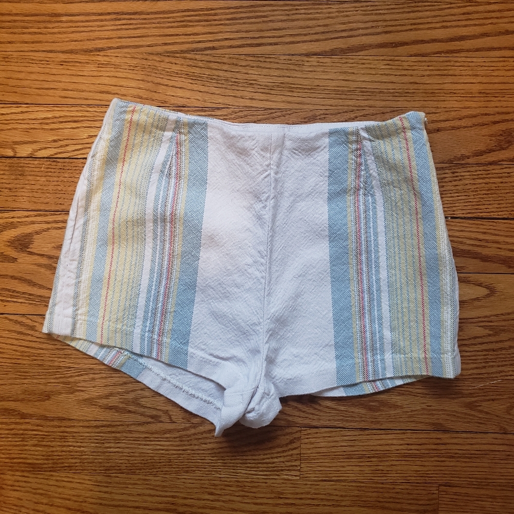 Free People Striped High Rise Shorts